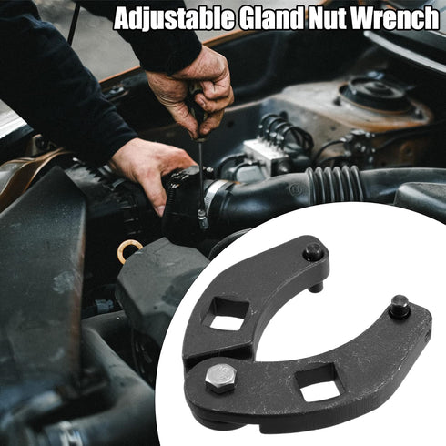 X AUTOHAUX 7463 Adjustable Gland Nut Wrench Square Drive Spanner Tool for Hydraulic Cylinders Case 480E/580/580D/580 SE/580 Ck/180 Backhoe...