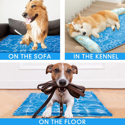 Cooling Mat for Dogs Water Injection Cooling Mats Cooling Bed Mats,Self Cooling Pet Dog Cool Mat Pads for Dogs Cats Indoor and Outdoor (Large, Blu...