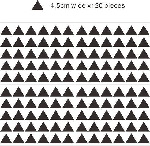 120 Pcs/Set Triangle Wall Pattern Decal Vinyl Stickers for Kids Boy Girl Baby Bedroom Playroom Art Decorations Removable Decor Home House Design Y...