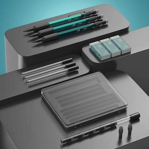 Mr. Pen- Metal Mechanical Pencils Set with Lead and Eraser Refills, 3 Pack, 1.3 mm Mechanical Pencil Metal, Metal Mechanical Pencil for Sketching,...