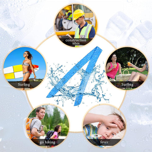 10 Pieces Ice Cooling Scarf Cool Scarf Neck Wrap Bandana Ice Scarf Cooling Scarf Wrap Cooling Neck Scarf Ice Scarf Neck Wrap Summer Neck Wrap Band...