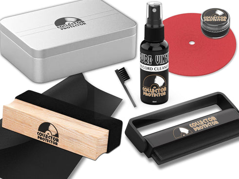Vinyl Record Cleaning Kit - Vinyl Cleaner for Records, includes Soft Velvet & Carbon Fiber Record Cleaning Brush, Record Cleaning Solution, Microf...