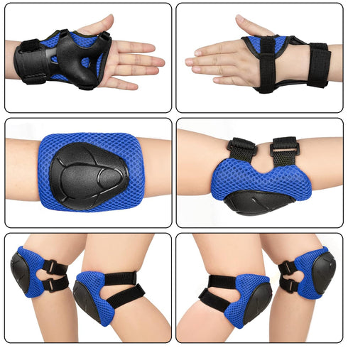 BOSONER Roller and Skating Pads for Kids: Knee Pads and Elbow Pads for Kids/Youth 3-15 - Girls/Boys Protection Gear...