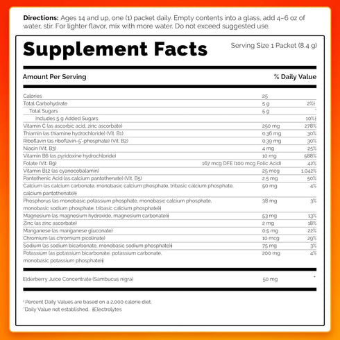 Emergen-C Elderberry Fizzy Drink Mix, Elderberry Immune Support, Natural Flavors, With High Potency Vitamin C, 18 Count...