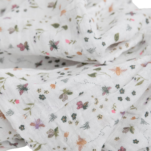 Little Unicorn – Garden Bees Cotton Muslin Swaddle Blanket | Single | 100% Cotton | Super Soft | Newborns and Infants | Large 47” x 47” | Machine ...