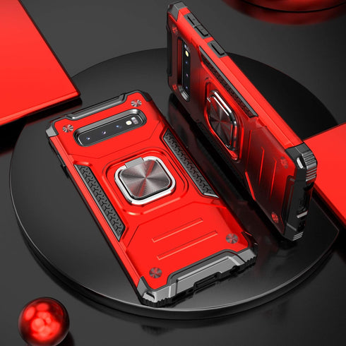 for Galaxy S10 Plus Case,Hybrid Drop Test Cover with Car Mount Kickstand Slim Fit Protective Phone Case for Galaxy S10 Plus,Red...