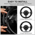 CAR PASS® Carbon Fiber Steering Wheel Cover, Segmented Wheel Protector Non-Slip Sporty Car Accessories, Universal Fit for D-Shape O-Shape 14.5" to...