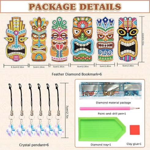 DCIDBEI 6 Pack Diamond Painting Bookmark Gift Collection?DIY Beaded Bookmarks Diamond Painting Tool for Kids Adults Beginner Art Craft Supplies Ll...