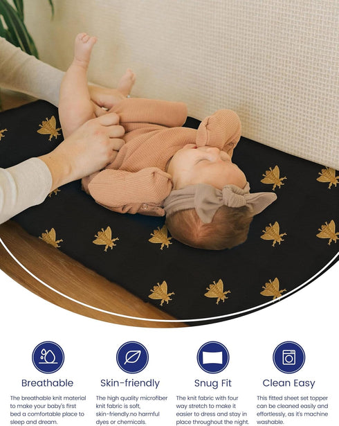 TotAha Premium Stretchy Changing Pad Cover, Buttery Soft Diaper Changing Pad Covers for Girls Boys, Super Stretchy Jersey Knit Changing Table Cove...
