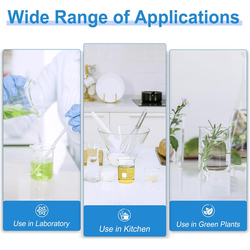 Glass Beakers Set, 5 Sizes - 10ml, 25ml, 50ml, 100ml, 250ml, 3.3 Borosilicate Beaker for Laboratories, Classrooms or Home, Griffin Low Form Lab Be...