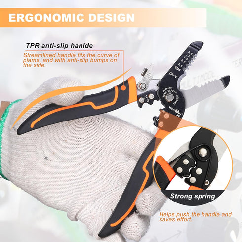 Wire Stripper with Cutter and Crimper, Professional Crimping/Stripping tool/Multi-Tool, twist/cutting/wire Hand Tool, Stripping for AWG 10-20(Wire...