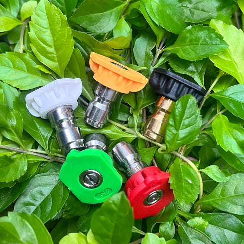 Universal Pressure Washer Nozzles, 1/4-Inch Quick Connect, Hot?85°?- or Cold-Water Use, power washer tips Set of 5 pcs (4.5 Orifice)...