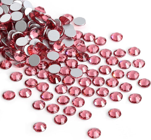 Jollin Glue Fix Crystal Flatback Rhinestones Glass Diamantes Gems for Nail Art Crafts Decorations Clothes Shoes(ss20 1440pcs, Rose)...
