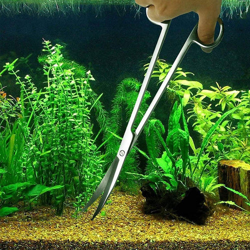 15in Aquascape Tools, 4 in 1 Long Aquarium Tweezers Scissors Spatula, Stainless Steel Aquatic Plants Aquascaping Tools Set for Fish Starter Kits, ...