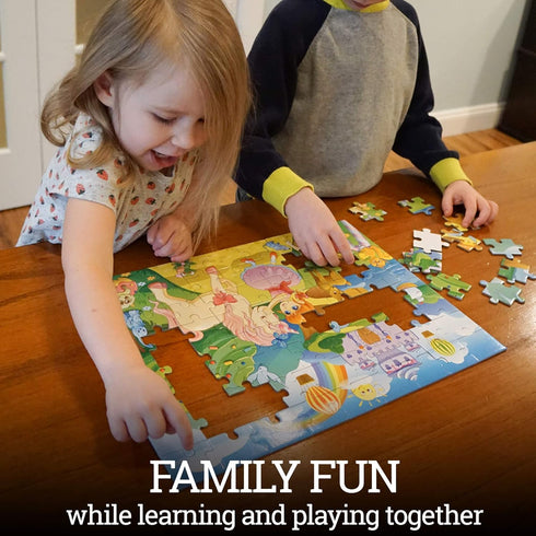 (72 Pieces) Kids Jigsaw Puzzles - Durable Toddler Puzzles for Kids Ages 4-8 - Princess and Unicorn Design with Thick Puzzle Pieces and Sturdy Box...