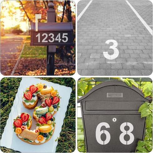 2 Inch Number Stencils Set Plastic Number Stencils Reusable Digital Templates for Cake Stencil Address Number Painting Stencils Templates...