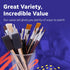 Artlicious Foam Brushes Wood Handle Paint Brush Set - Use with Craft, Watercolor, Oil, Gouache Paints, Face Art, Washable Paints, Miniature Detail...