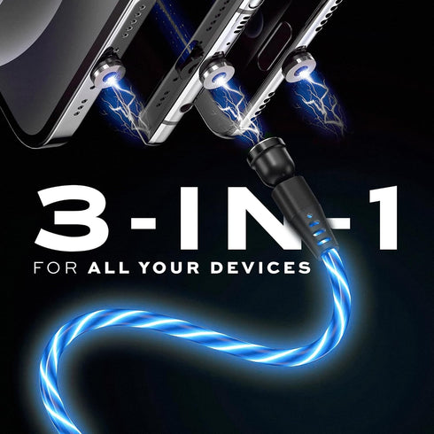 Statik GloBright 360 Magnetic Charging Cable, Light Up Charging Cable, Magnetic USB C Charging Cable, LED Charging Cable, Magnetic Charger Cable, ...