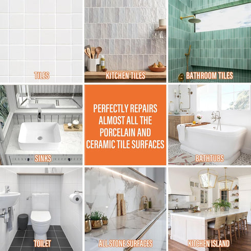 Ankita Ceramic Tile Repair Kit (Honey Beige), Tile Repair Kit with Super Strong Adhesion, Floor Cracked Tile Filler for Cracks, Chips, Holes on Ce...