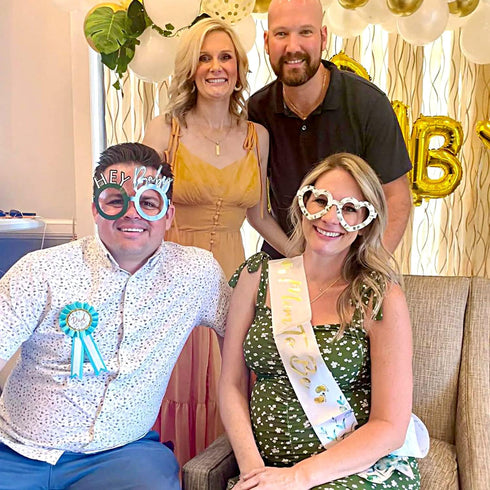Neutral Sage Green Mom to Be Sash Baby Shower Dad To Be Pin, Gold Glitter Letters Eucalyptus Leaves Greenery Satin Sash Corsage for Pregnant Mommy...