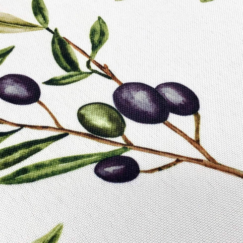 CAIT CHAPMAN HOME COLLECTION Four Seasons Series Olive Leaves and Branches Printed Nature Botanic Easy-Care Fabric Tablecloth (Olive Branch, 70" R...