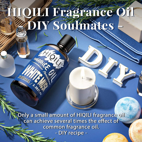 HIQILI Fragrance Oil White Musk 100ml for Candle Soap Making, Essential Oils for Diffuser Aromatherapy, Scented Oils for Home Car 3.38 Fl.Oz...