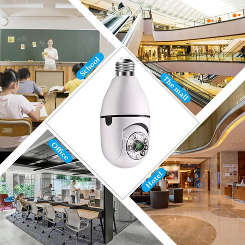 Light Bulb Security Camera 3MP, WiFi 2.4G&5G Security Outdoor &Indoor Camera, Home 360°Surveillance Cam with Motion Detection Alarm Night Vision L...