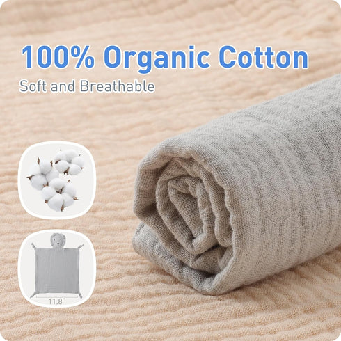 Newborn Baby Loveys Security Blanket Muslin Soft & Breathable,Organic Cotton Lion Lovies for Baby New Born Boy Girl Unisex Baby Unique Neutral Pre...