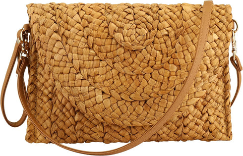 Women's Straw Shoulder Bag Straw Clutch Purse Summer Beach Bags Crossbody Wallet Woven Handbags...