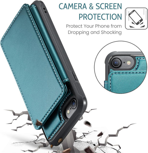 Asuwish Phone Case for iPhone 6/6s/7/8/SE 2020 2022 Wallet Cover with Screen Protector and RFID Blocking Card Holder Stand Cell i Six Seven 6a i6 ...