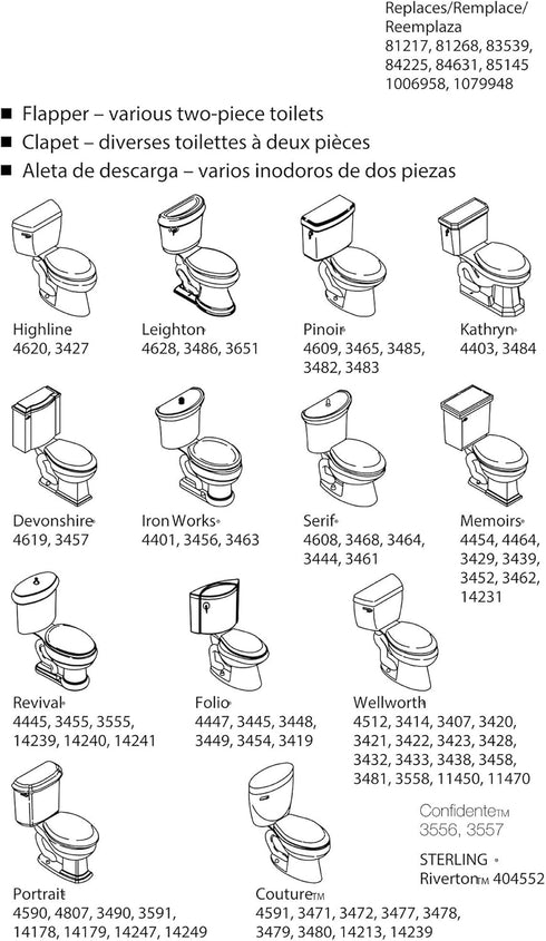 Kohler (BLUE PART GP85160 FLAPPER WITH FLOAT), 2...