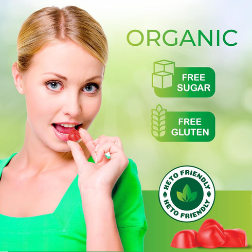 Organic Keto ACV Gummies - Sugar-Free Gluten-Free Apple Cider Vinegar Supplement for Women Men - B12 Vegan & Non-GMO (1200mg)...