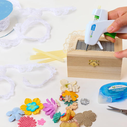 Adtech Mini Lo Low Temp Hot Glue Gun Combo Pack, White...