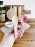 Itzy Ritzy Silicone Spoon & Fork Set; Baby Utensils Featuring a Baby Fork and Spoon with Looped, Braided Handles - Made of 100% Food Grade Silicon...