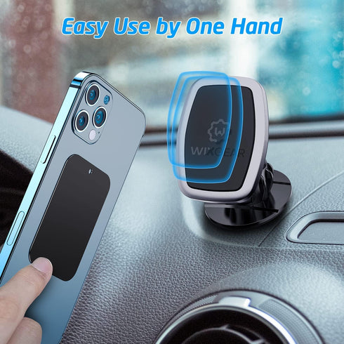 WixGear Universal Stick On Swivel Mount (2 Pack) Dashboard Magnetic Phone Holder for Car, Phone Mount for Car for Cell Phones and Mini Tablets wit...