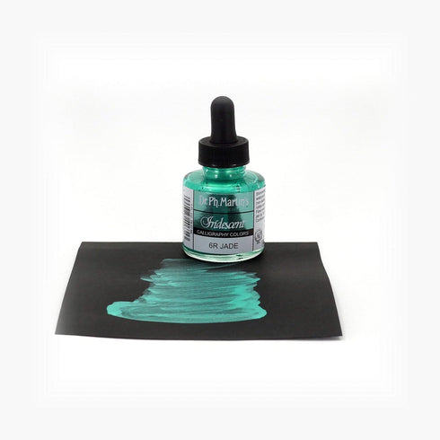 Dr. Ph. Martin's Iridescent Calligraphy Color (6R) Ink Bottle, 1.0 oz, Iridescent Jade, 1 Bottle...