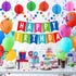 Happy Birthday Decorations Kit: Happy Birthday Banner,Birthday Dots Design Plastic Backdrop, Circle Confetti Garland, Swirl Streamers, Honeycomb B...