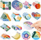 ZOiiWA 96 Pcs Breath Calm Anxiety Sensory Stickers Reusable Mindfulness Sticker Fidget Silent Adhesive Sensory Strips for School Office Classroom ...
