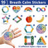 ZOiiWA 96 Pcs Breath Calm Anxiety Sensory Stickers Reusable Mindfulness Sticker Fidget Silent Adhesive Sensory Strips for School Office Classroom ...