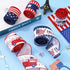 Whaline 30 Yards Patriotic Wired Edge Ribbon 4th of July Star Strip Burlap Ribbon Red Blue White American Flag Truck Gnome Wrapping Ribbon for Ind...