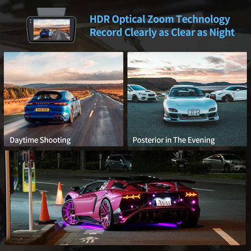 1080P Full HD Dash Cam Front, Smart Dash Camera for Cars, Microlight Night vision, 3" IPS Scree Dashcam, UHD 120°Wide Angle Motion Detection, Loop...