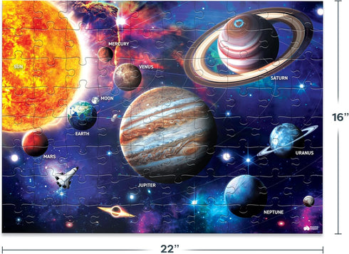 Momo & Nashi Solar System Space Kids Puzzles - 80 pcs - Large Jigsaw Floor Puzzles for Kids Ages 4-8, 3-5, 6-8, 8-10 Boys Girls - Science Educatio...