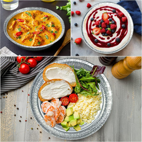 9 Inch Disposable Pie Pans, 15pc Aluminum Foil Pie Tins, Aluminum Foil Pans for Tart Baking, Storing, Serving & Reheating - Standard Size...