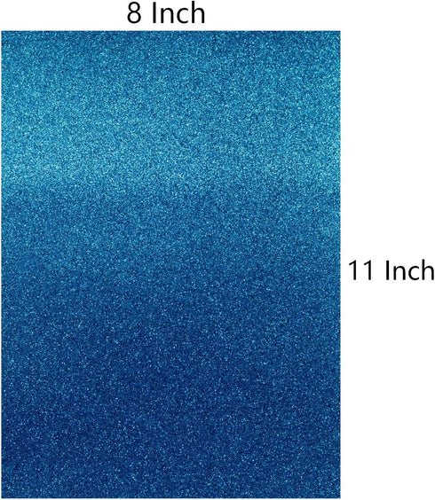 YZH Crafts Glitter Cardstock Paper,No-Shed Shimmer Glitter Paper,10 Sheets, DIY Party Deco, 8 Inch X 12 Inch, A4 Size (Royal Blue)...