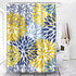 Shower Curtain Green Spring Flower Blue Yellow and Navy Chrysanthemum Brown Waterproof Polyester Fabric Bathroom 72 x 72 Inches Set with Hooks...