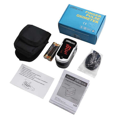 Deluxe SM-110 Finger Pulse Oximeter with Carry Case and Neck/Wrist Cord...