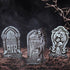 6-Piece Halloween Tombstone Yard Signs with Stakes - Large Eerie Graveyard Design, Spooky Skulls and RIP Messages for Haunted House, Outdoor Garde...