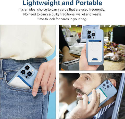 AUROX Magnetic Wallet Compatible with Magsafe Wallet for iPhone 15/14/13/12 Series Magnetic Card Wallet Holder Compatible with PopSocket Phone Gri...