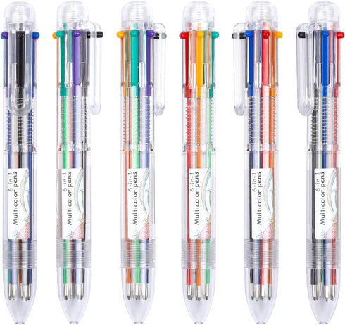 Shuttle Art Multicolor Pens, 23 Pack 6-in-1 0.7mm Retractable Ballpoint Pens for Office School Supplies Students Children Gift...