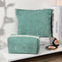 2 Pieces Corduroy Green Makeup Bag Large Corduroy Cosmetic Bag Capacity Canvas Travel Toiletry Bag Organizer Cute Makeup Brushes Aesthetic Accesso...